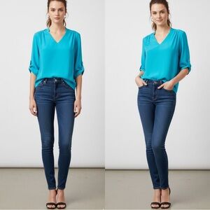 Amanda Uprichard Silk Blouse in Turquoise Blue Sz. XS Sz. 0